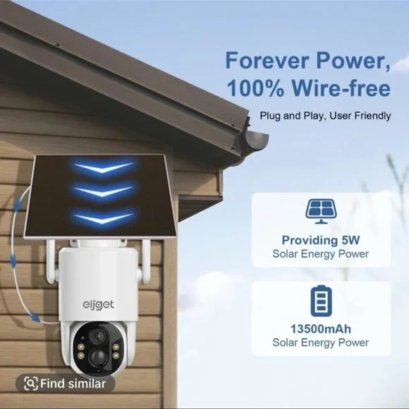 4G LTE Cellular Security Camera, No Wifi Security Camera, 2.5K Solar Camera Outd